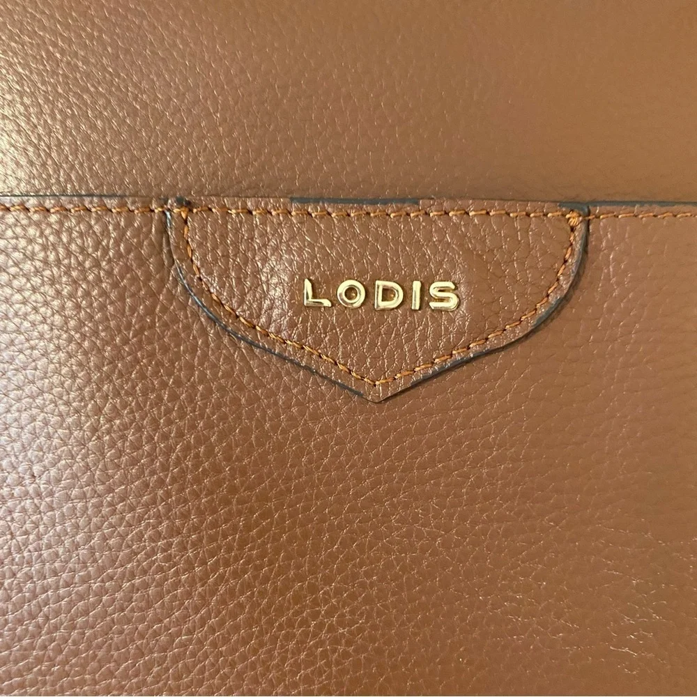 Lodis Kierra Brown Pebble Grain Leather Large Tote Shoulder‎ Bag - Picture 8 of 12